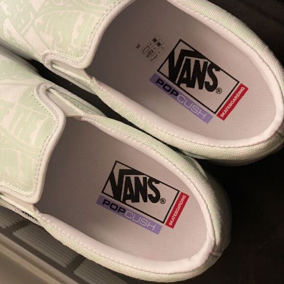 1 LEFT! 7.5 Vans Skate Slip On Glow White - Picture 8 of 11